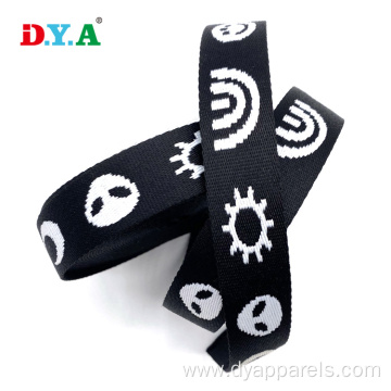 Factory wholesale black jacquard polyester jacquard webbing